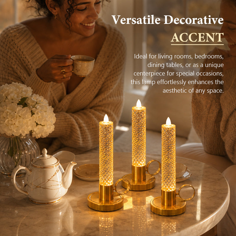 Elegant LED Bubble Candle Lamp – Gold-Tone Flameless Table Lamp for Bedroom, Dining Table & Cosy Home Decor