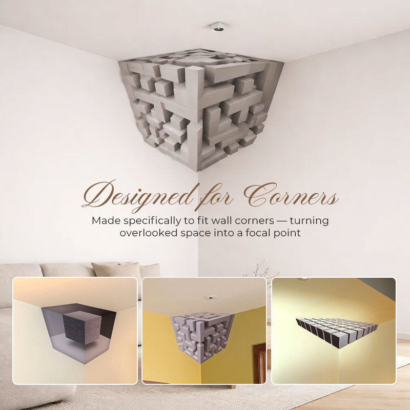 🧩 Modern Geometric Corner Wall Sculpture