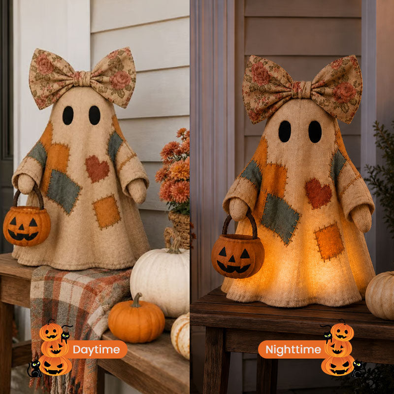 Whimsical Patchwork Ghost Decor