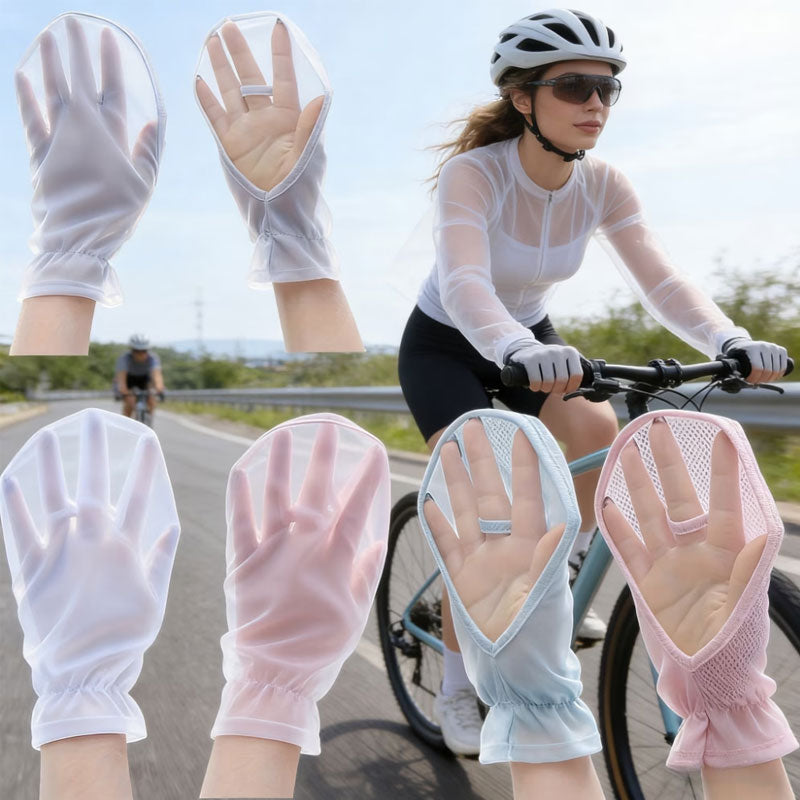 Ice Silk Fingerless Driving Gloves – Lightweight Sun Coverage Gloves for Summer Driving & Travel