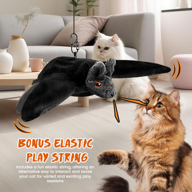 🦇 Remote Control Plush Bat Cat Toy – Rechargeable Interactive Cat Toy with Moving Wings & Sound