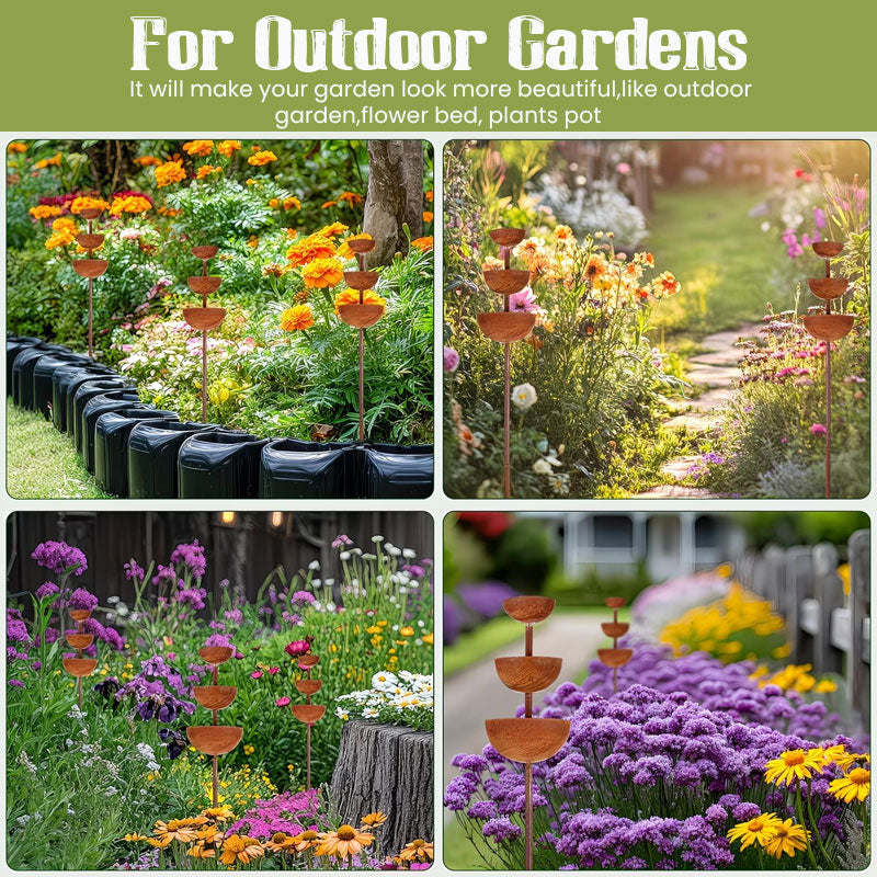 🌧️ Rainwater collector – plant support🐦 Metal garden ornament