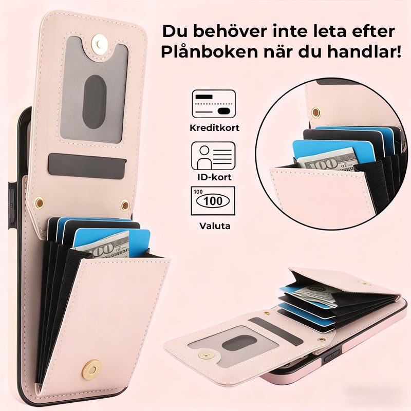 Korthållare i Chanel-stil med långt axelband i rep, damfodral