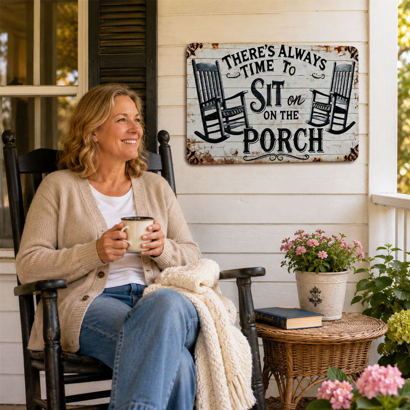 🌾Porch Therapy Vintage Metal Sign – Rustic Farmhouse Wall Decor for Porch, Patio & Entryway