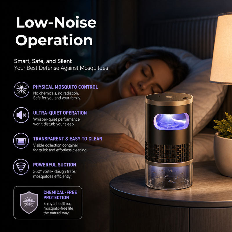 🦟 USB Quiet Suction Mosquito Trap Lamp – Portable Indoor Bug Catcher with Soft Night Light