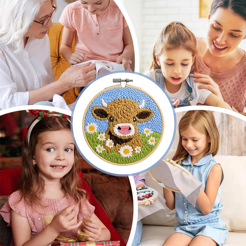 DIY Hålslagningssats för nybörjare - Söt djurbroderi