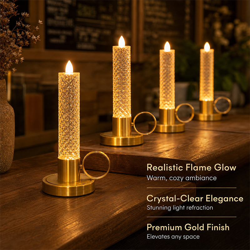 Elegant LED Bubble Candle Lamp – Gold-Tone Flameless Table Lamp for Bedroom, Dining Table & Cosy Home Decor