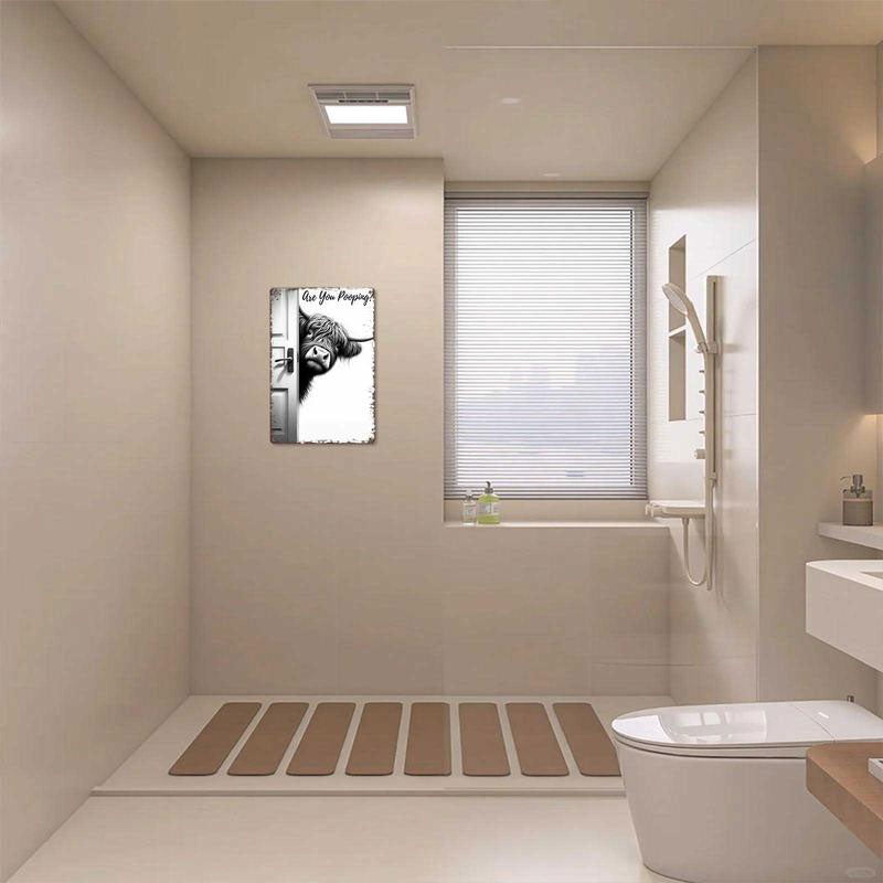 🐄 The Cheeky Visitor: Vintage Highland Cow Sign