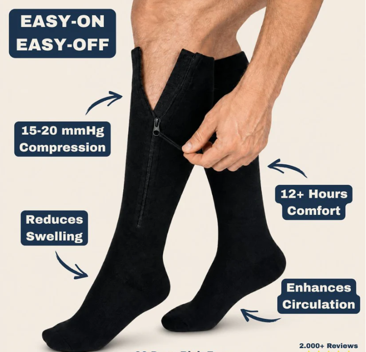 Comfortable support for long days on your feet. Easy to zip on, easy to take off.