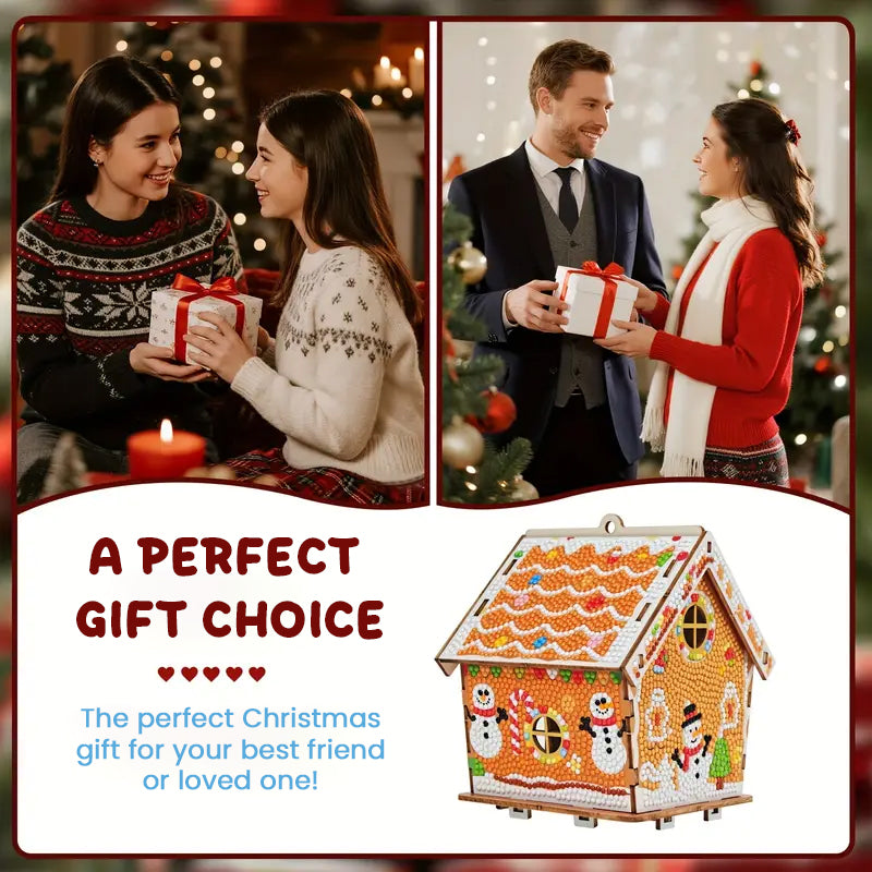 Diamantmålning med pepparkakssnögubbehus