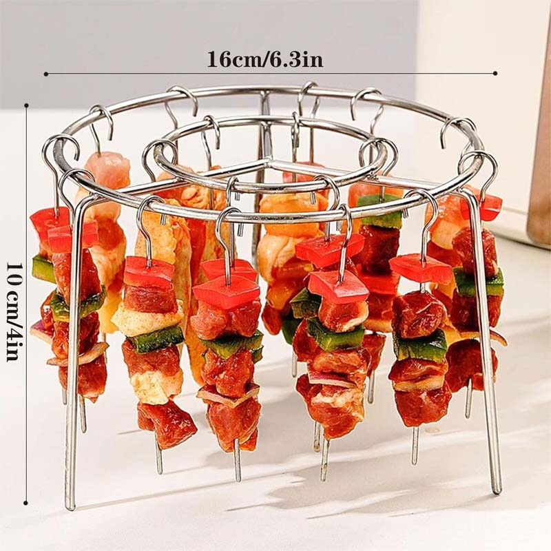 🔥 Air Fryer Skewer Rack – Stainless Steel Vertical Kebab Holder for Air Fryers, Ovens & Homemade BBQ Snacks🍢