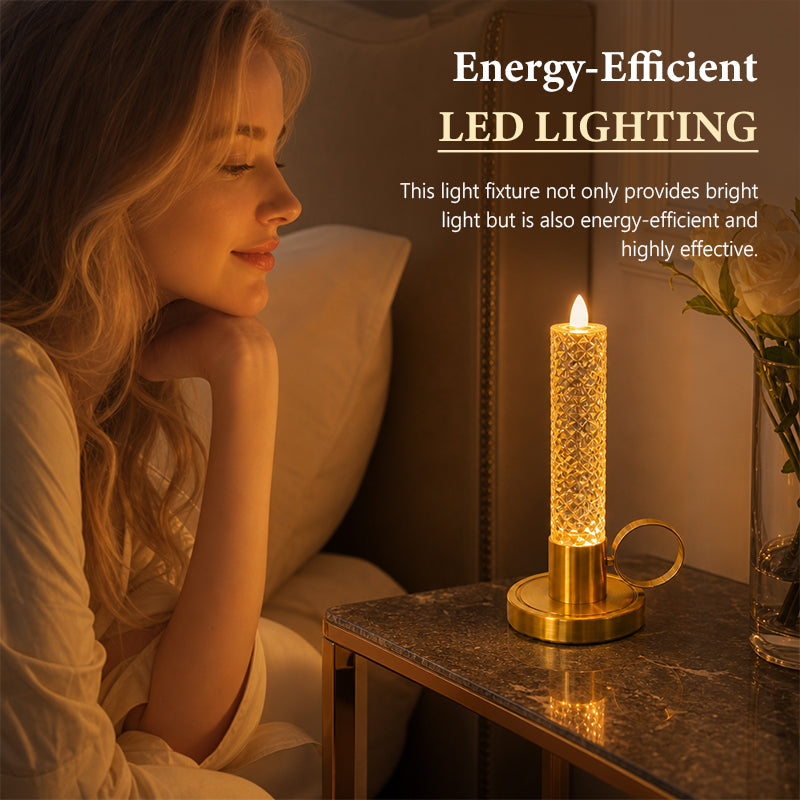 Elegant LED Bubble Candle Lamp – Gold-Tone Flameless Table Lamp for Bedroom, Dining Table & Cosy Home Decor