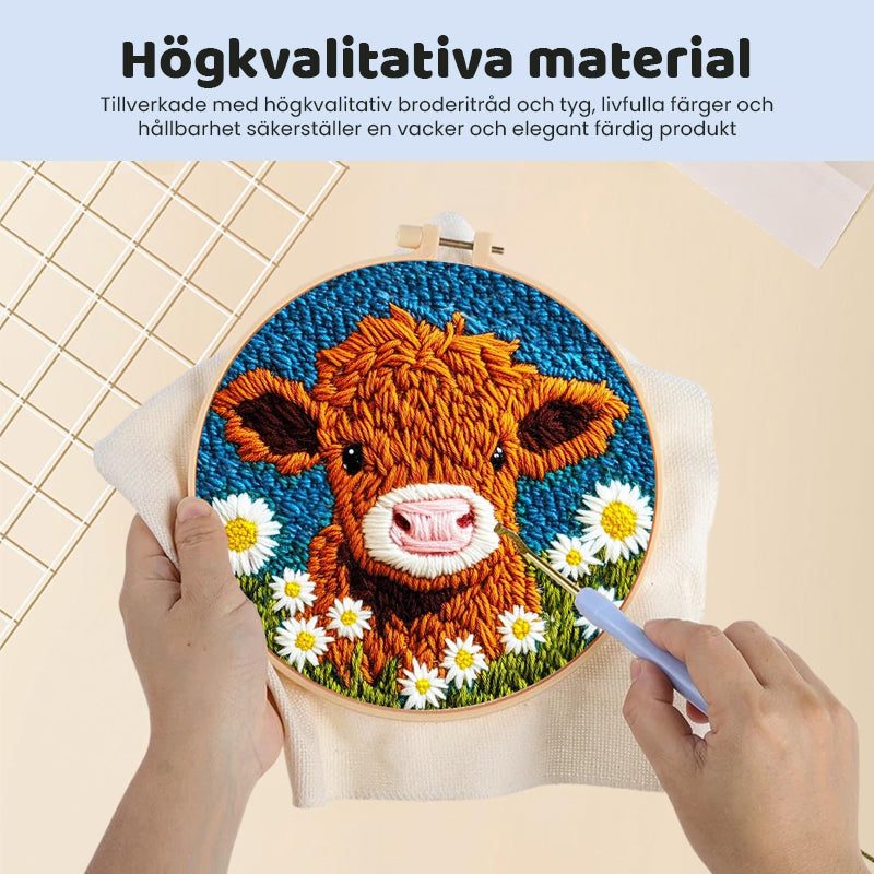 DIY Hålslagningssats för nybörjare - Söt djurbroderi