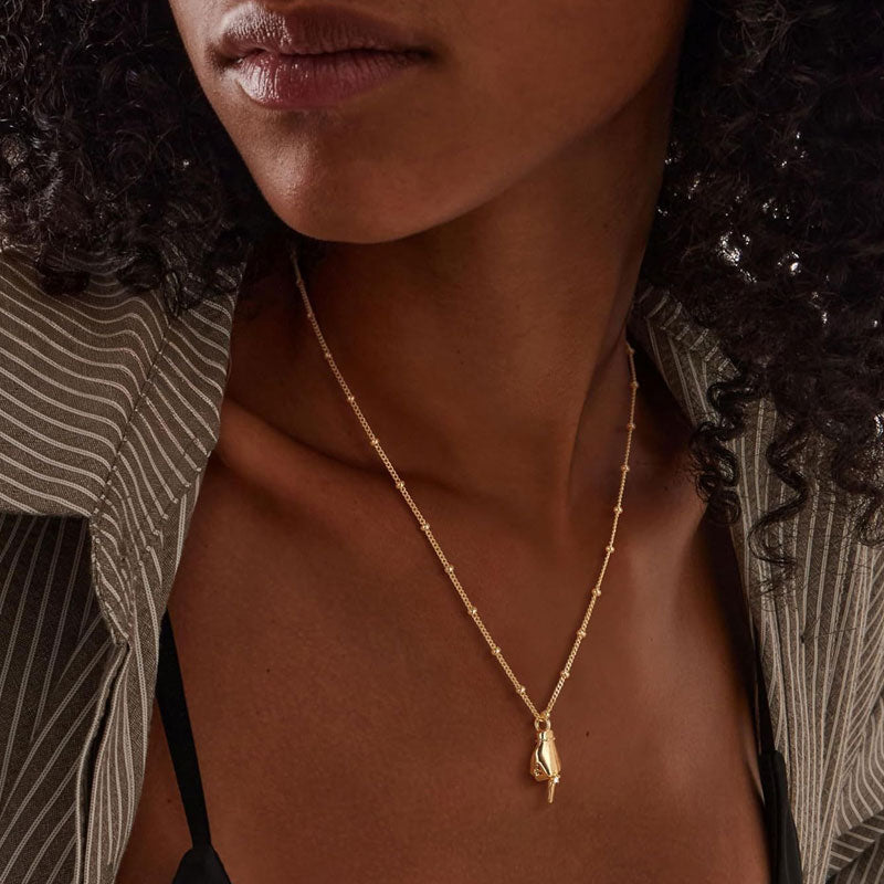 Gold Hand Gesture Pendant Necklace
