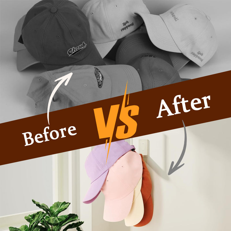 Drill-Free Wall Mounted Hat Rack – Self-Adhesive Baseball Cap Organizer for Closets, Bedrooms & Entryways