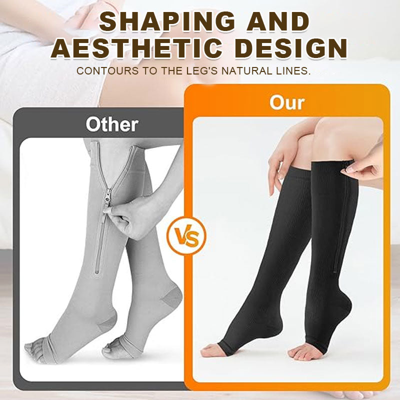 Comfortable support for long days on your feet. Easy to zip on, easy to take off.