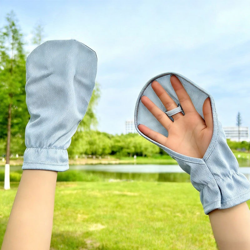 Ice Silk Fingerless Driving Gloves – Lightweight Sun Coverage Gloves for Summer Driving & Travel