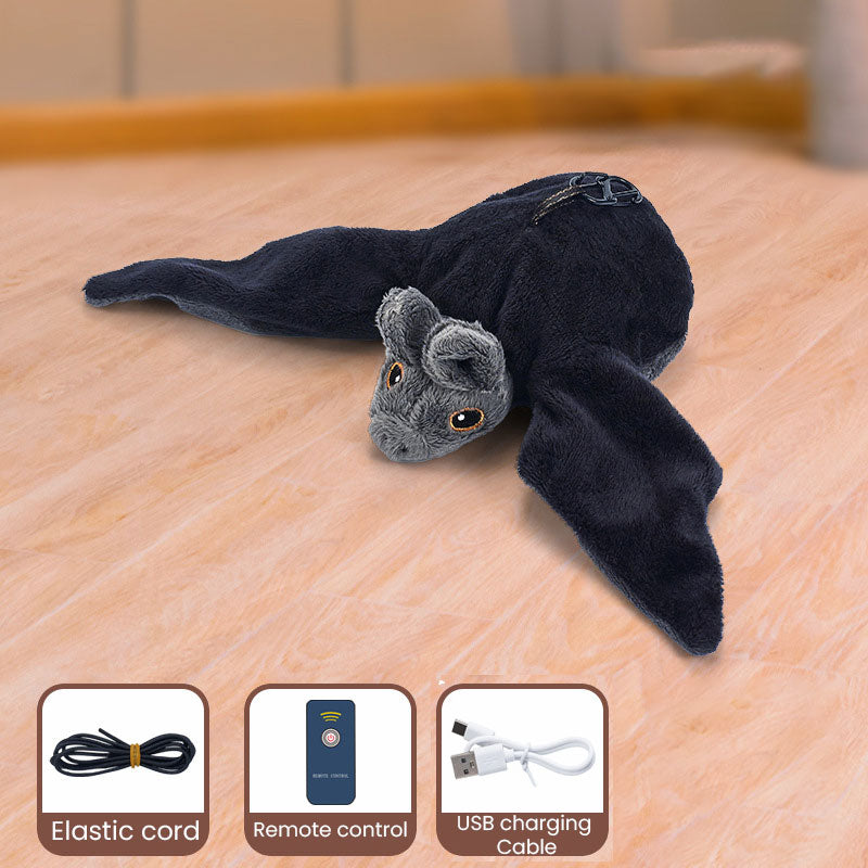 🦇 Remote Control Plush Bat Cat Toy – Rechargeable Interactive Cat Toy with Moving Wings & Sound