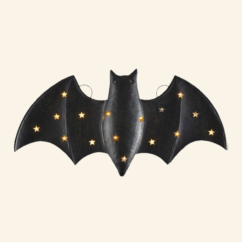 Halloween LED Bat Wall Decor – Glowing Spooky Bat Accent for Porch, Mantel & Party Backdrop