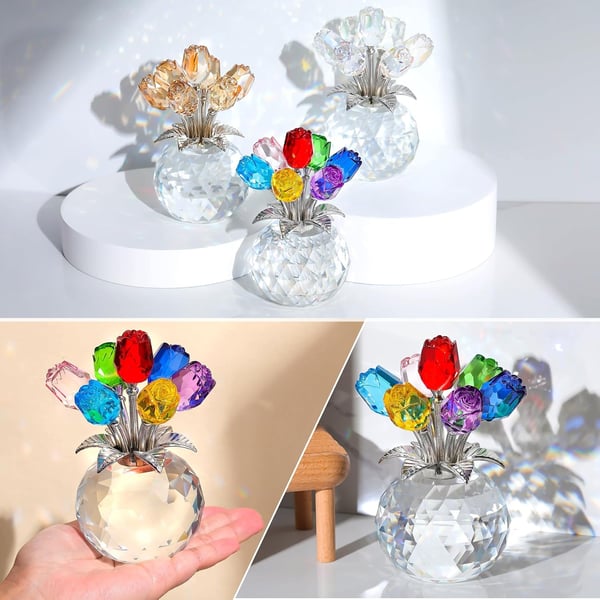 🌈✨ Crystal Flower Prism Vase ✨🌈