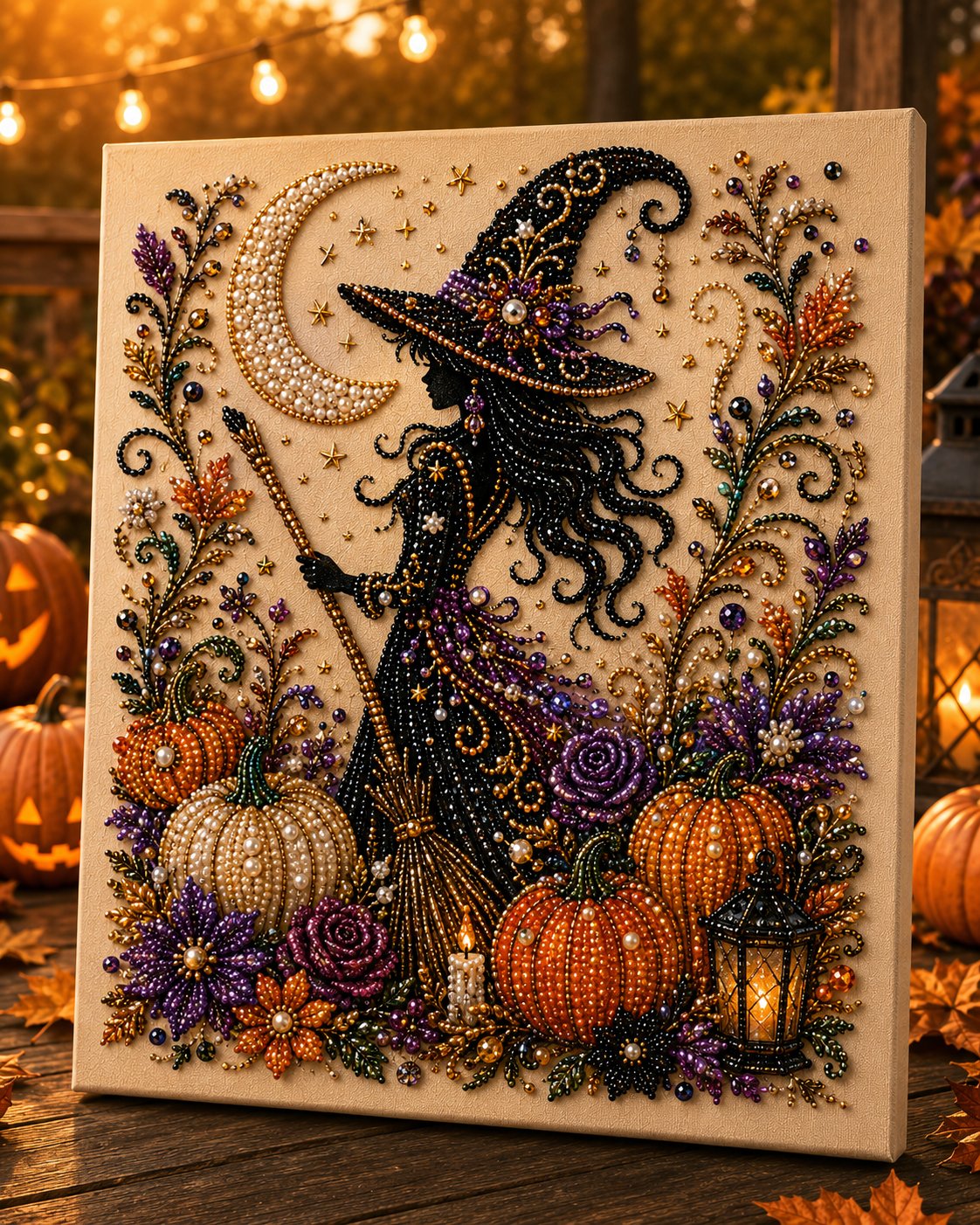 👻✨ Halloween Pearl Art DIY Kit – Spooky-Cute Ghost & Pumpkin Bead Painting Craft for Fall Decor