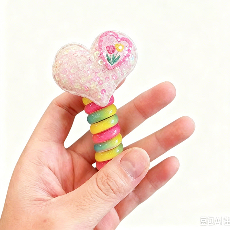 Rainbow Cartoon Spiral Hair Bobbles | Gentle No Pull Hair Ties for Little Girls