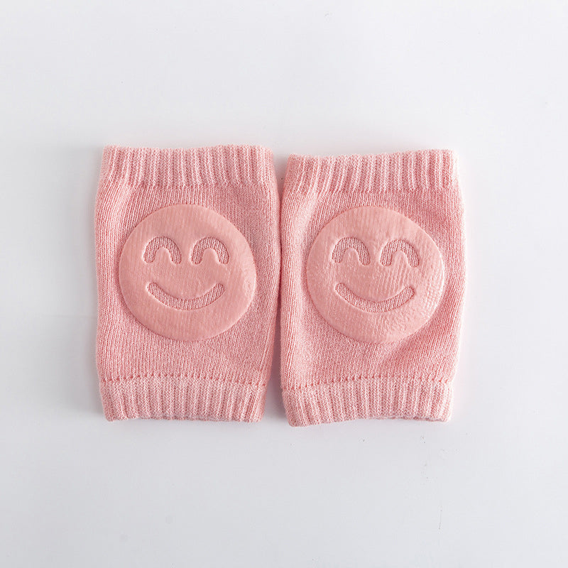2026 Summer Collection: Soft Terry Baby Crawling Knee Pads & Elbow Protectors with Cute Smile Faces