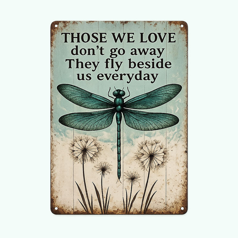 🦋 Dragonfly Memorial Metal Wall Art – A Thoughtful Sympathy Gift for Garden & Home