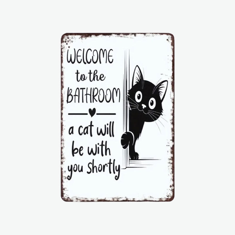 Funny Cat Vintage Wall Sign