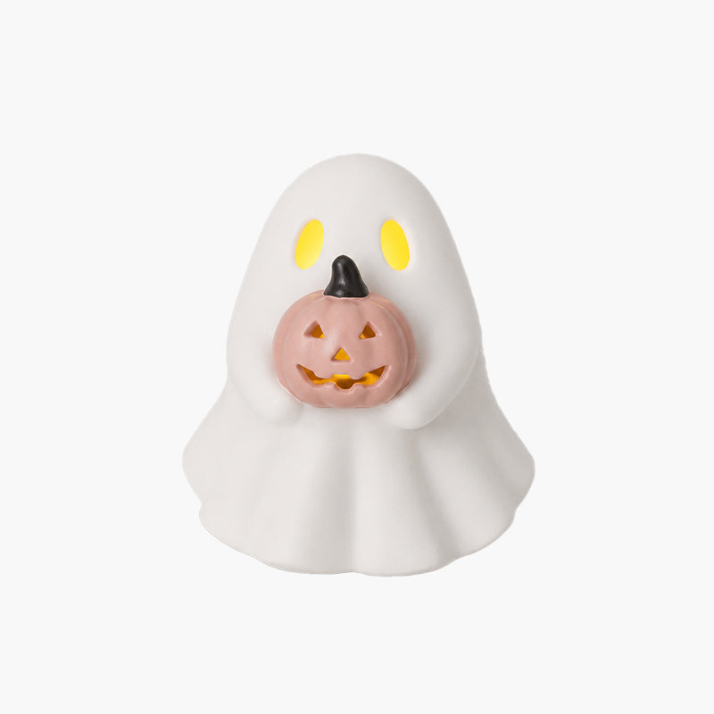 Luminous Ghost Ornament Set – Cute LED Halloween Tabletop Decor for Mantel, Shelf & Tiered Tray