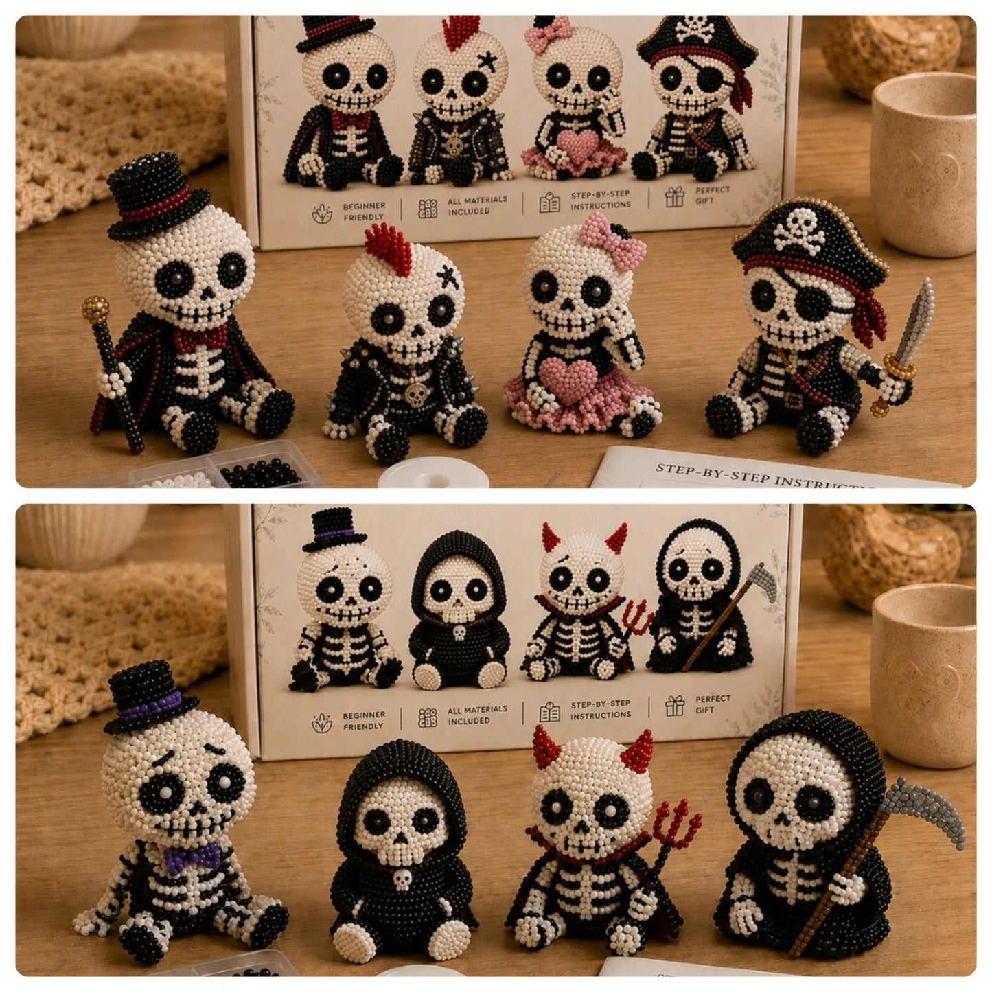 🔥Last Day 49% OFF 💀 3D Beaded Skeleton DIY Kit