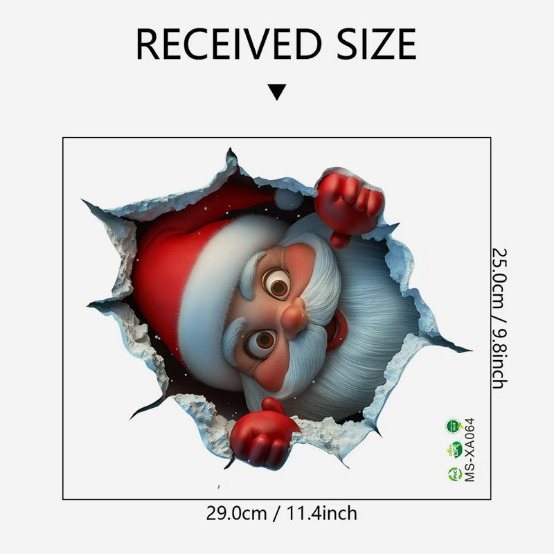 3D jultomtens släde väggklistermärke