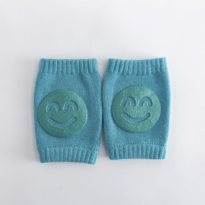 2026 Summer Collection: Soft Terry Baby Crawling Knee Pads & Elbow Protectors with Cute Smile Faces