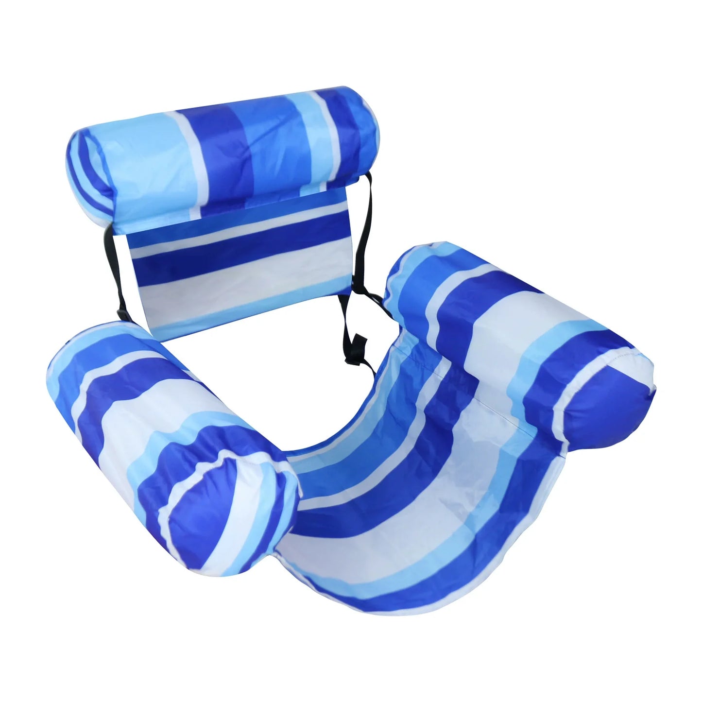 🏖️Inflatable Pool Floating Chair – Tropical Leaf PVC Pool Lounger with Backrest & Cup Holder for Summer Holidays
