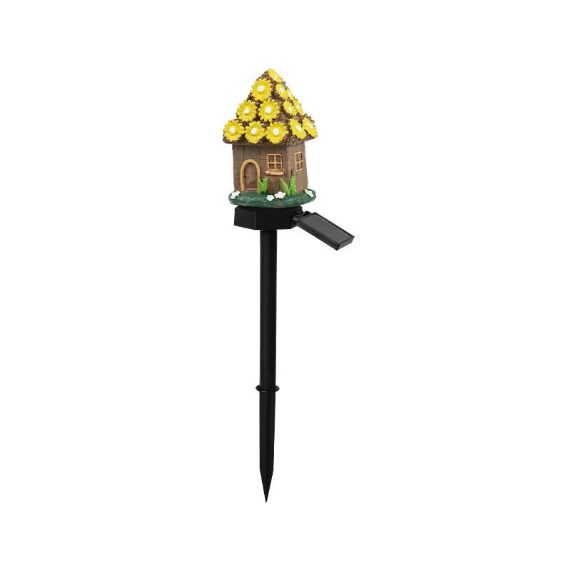 Solar Fairy-Tale Mushroom Cottage Garden Light – Warm Glow Outdoor Decor for Flower Beds & Pathways