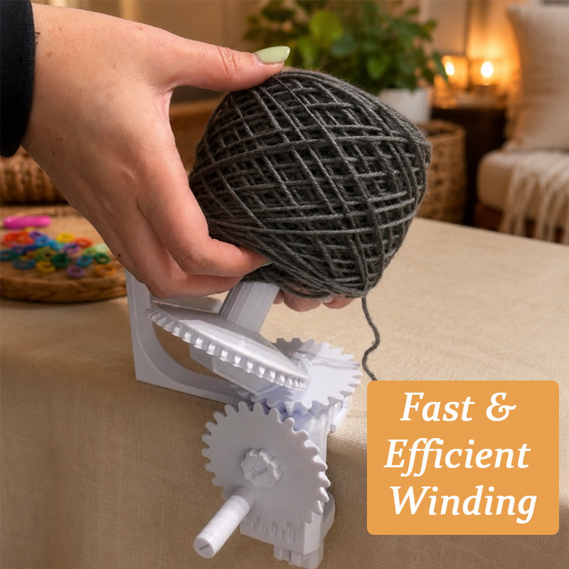 Manual Yarn Winder for Crochet & Knitting – Hand-Crank Yarn Ball Winder for Center-Pull Cakes, Craft Room Organization & Yarn Storage