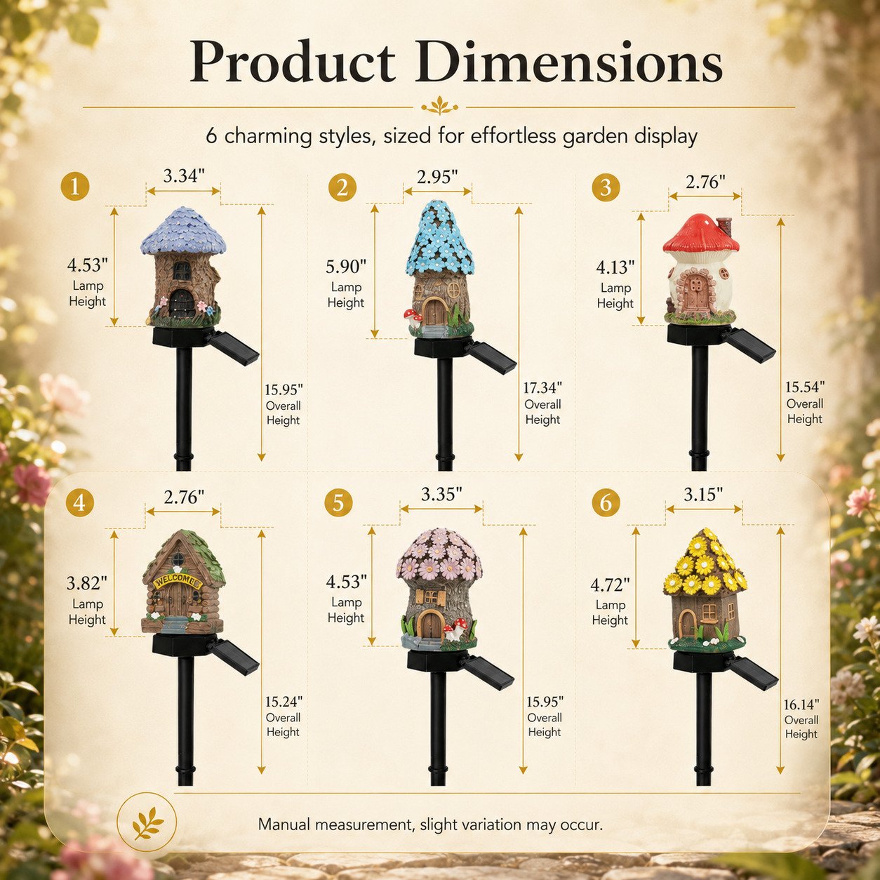 Solar Fairy-Tale Mushroom Cottage Garden Light – Warm Glow Outdoor Decor for Flower Beds & Pathways