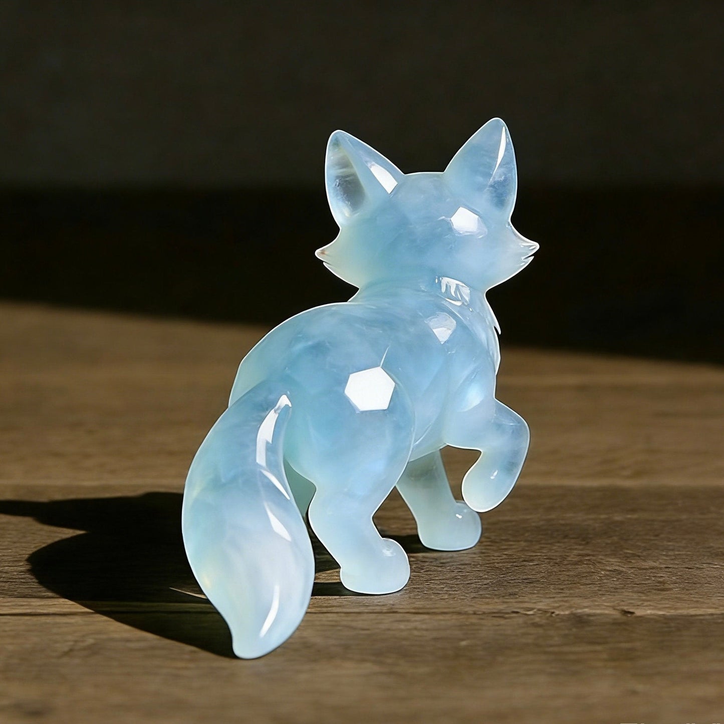 🌟 Hand-Carved & Hand-Painted Moonstone Fox Talisman 🦊 2026 Valentine‘s Symbol of Warmth & Love