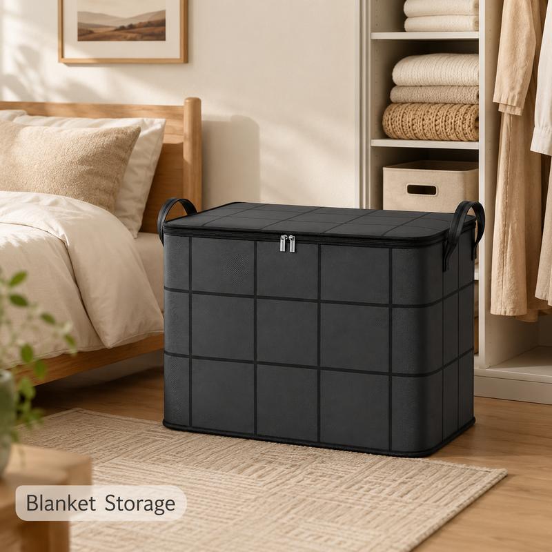 Large Capacity Foldable Storage Bag with Zipper | Waterproof Clothes, Blanket & Comforter Organizer