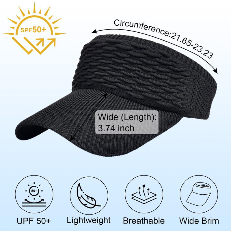 Foldable UPF 50+ Sun Visor Hat – Breathable Open-Top Travel Visor for Beach, Sports & Everyday Summer Wear