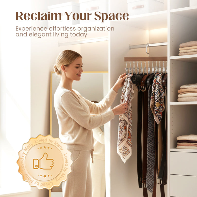 360° Swivel Multi-Hook Wardrobe Organizer