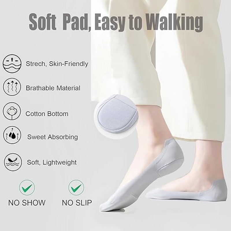 Soft Breathable Invisible Socks for Women – Comfortable No-Show Fit