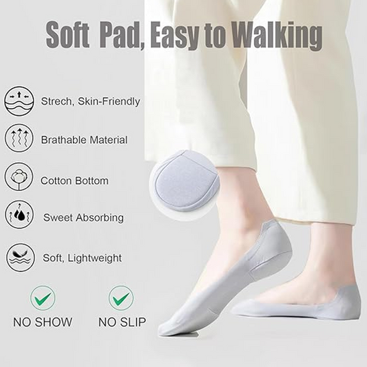 Soft Breathable Invisible Socks for Women – Comfortable No-Show Fit