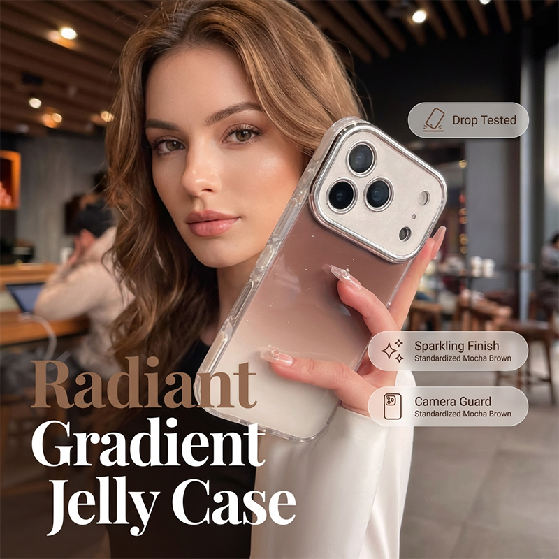 ✨ Glitter Gradient Phone Case with Camera Protection