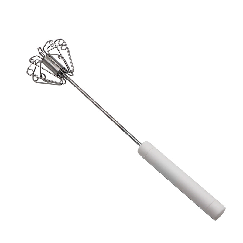 Semi-Automatic Manual Turbo Whisk – Press-to-Spin Egg Beater for Eggs, Sauces & Milk Foam