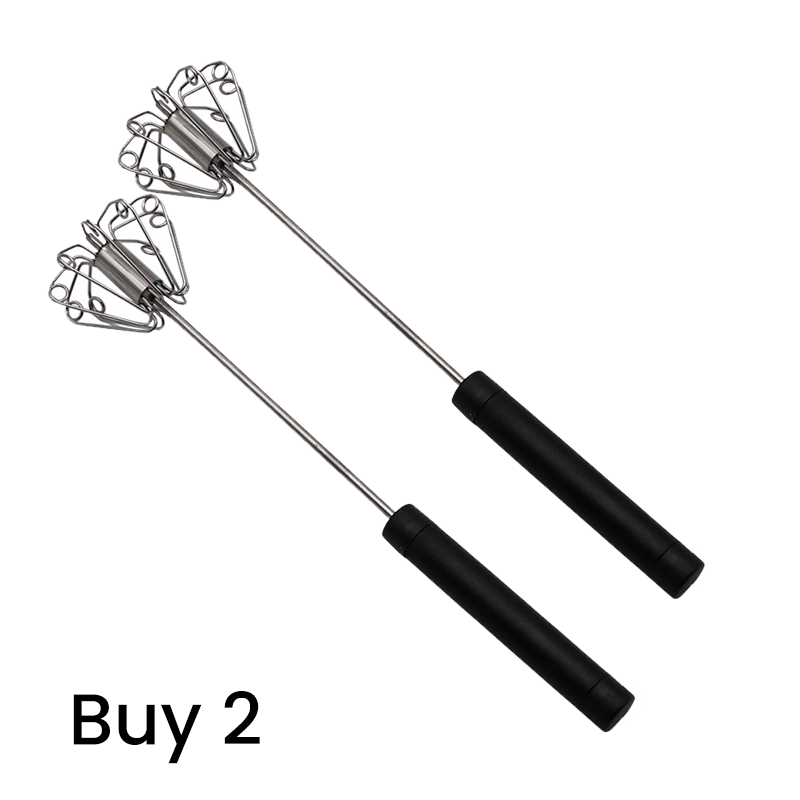 Semi-Automatic Manual Turbo Whisk – Press-to-Spin Egg Beater for Eggs, Sauces & Milk Foam