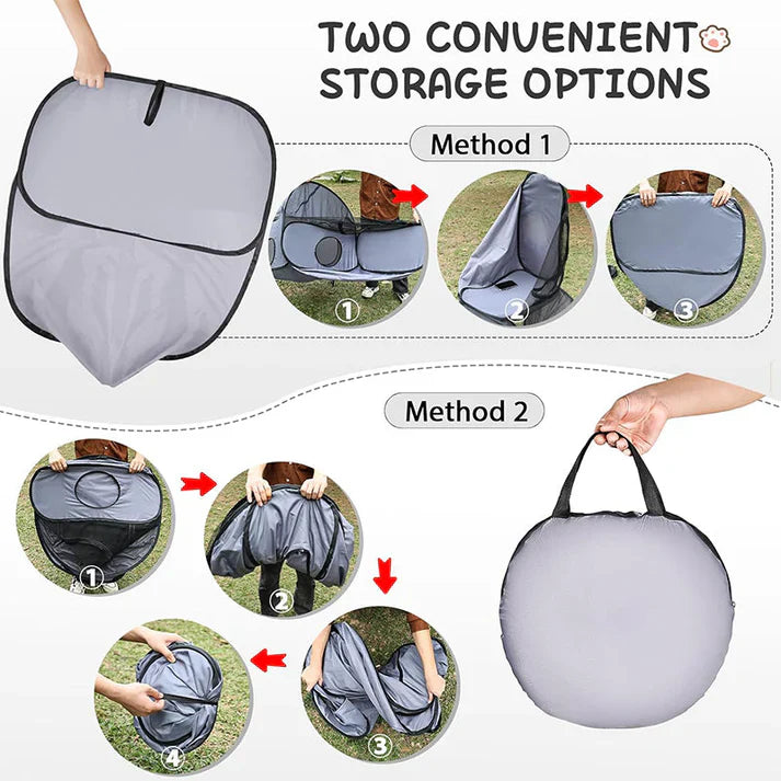 Cat Play Tent with Tunnel – Breathable Mesh Pet Playpen for Indoor Cats, Kittens, Resting & Interactive Play